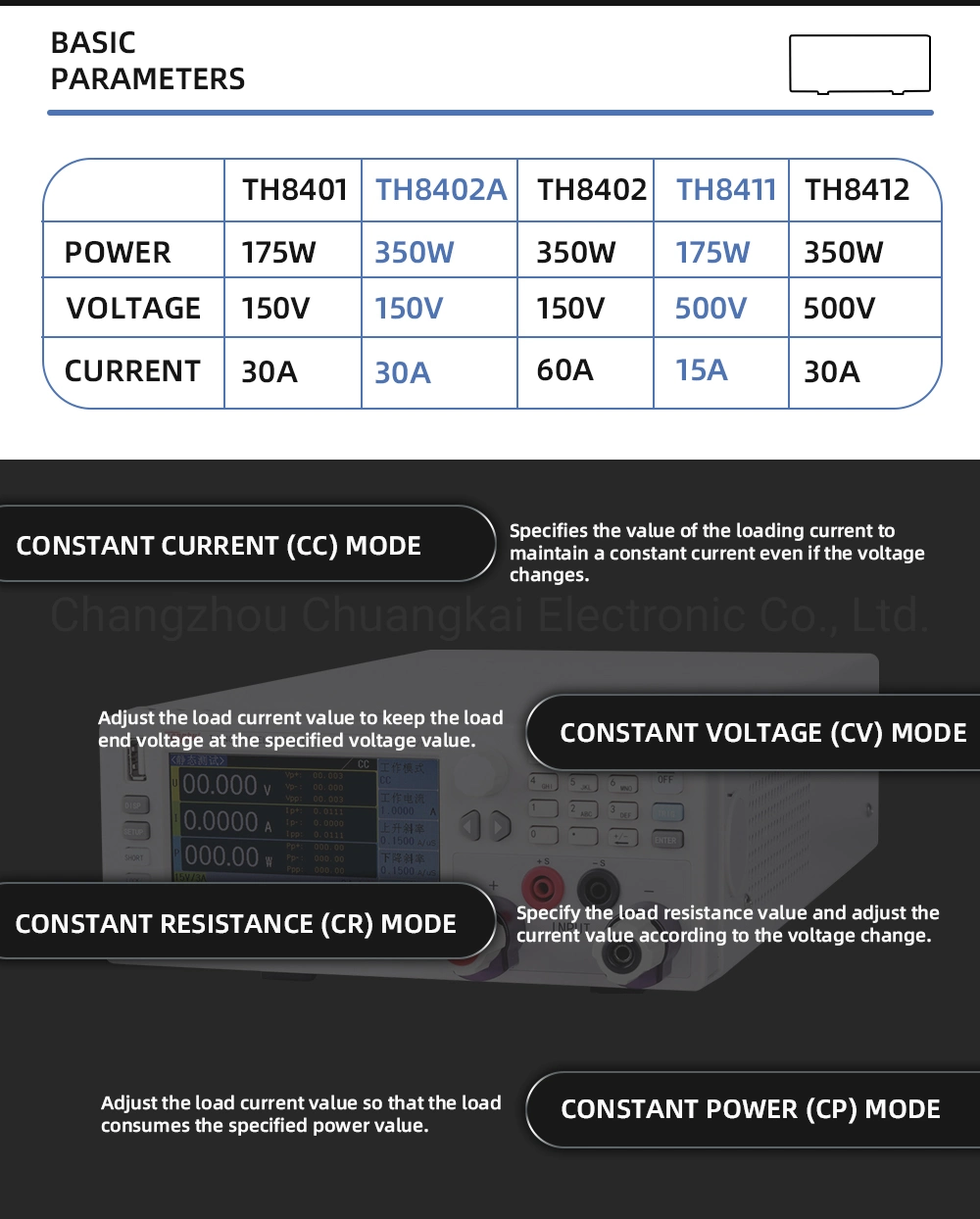 Tonghui Th8401 High Resolution: 1mv/0.1mA Programmable DC Electronic Load