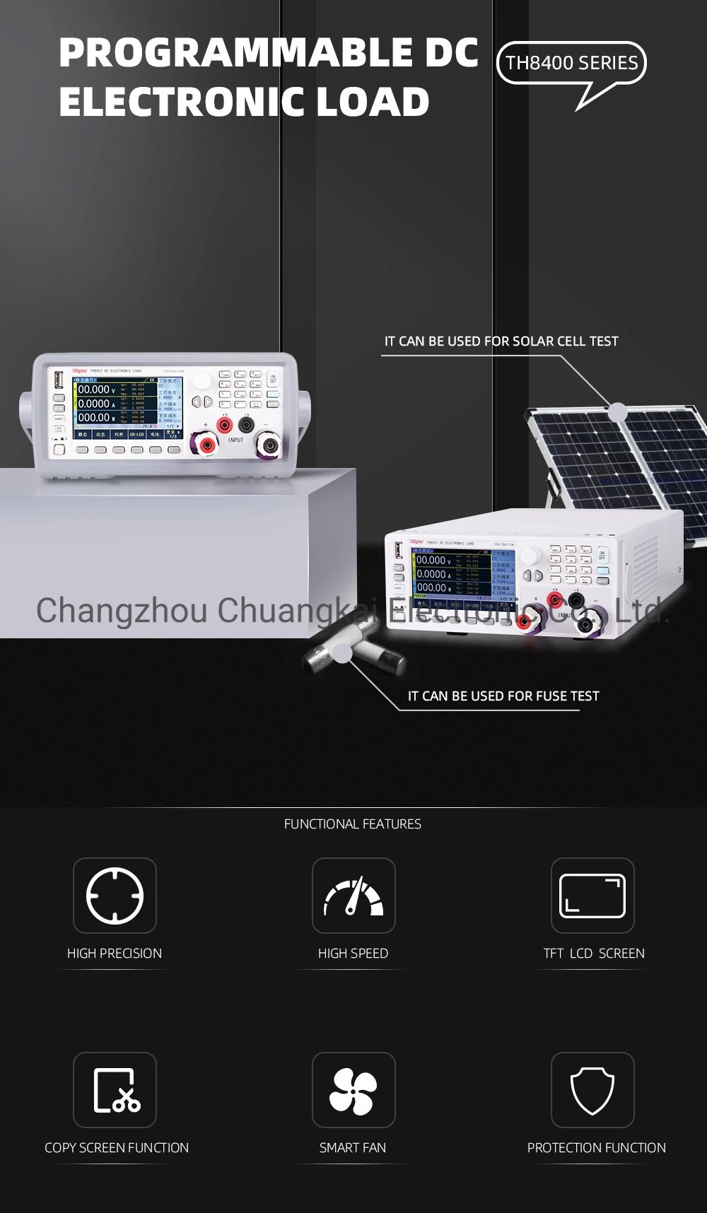 Tonghui Th8401 High Resolution: 1mv/0.1mA Programmable DC Electronic Load